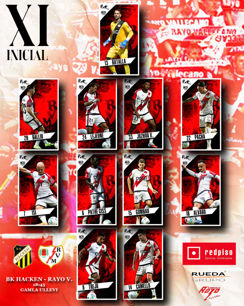 11 titular del Rayo Vallecano contra el Hacken