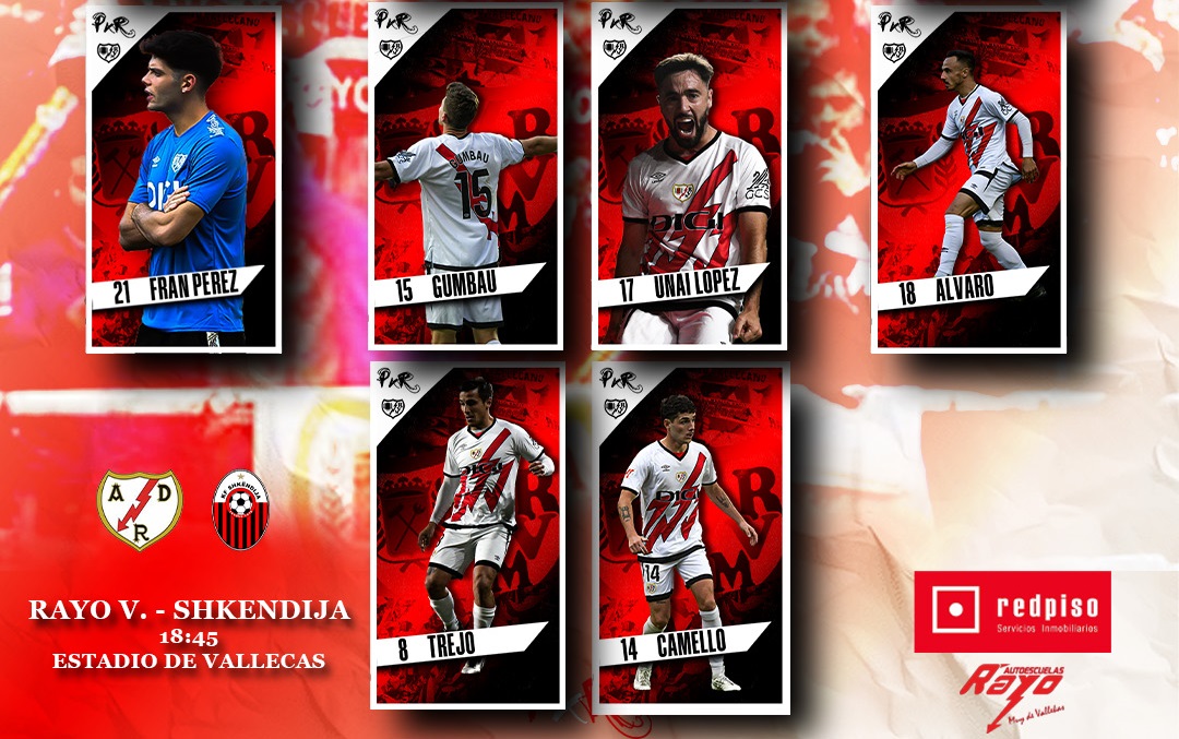 11 titular del Rayo Vallecano contra el Shkendija