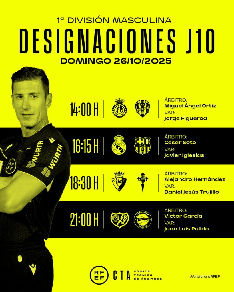 Árbitros del Rayo Vallecano - Alavés (jornada 10) 3 Cartel árbitros jornada 10 (c) RFEF
