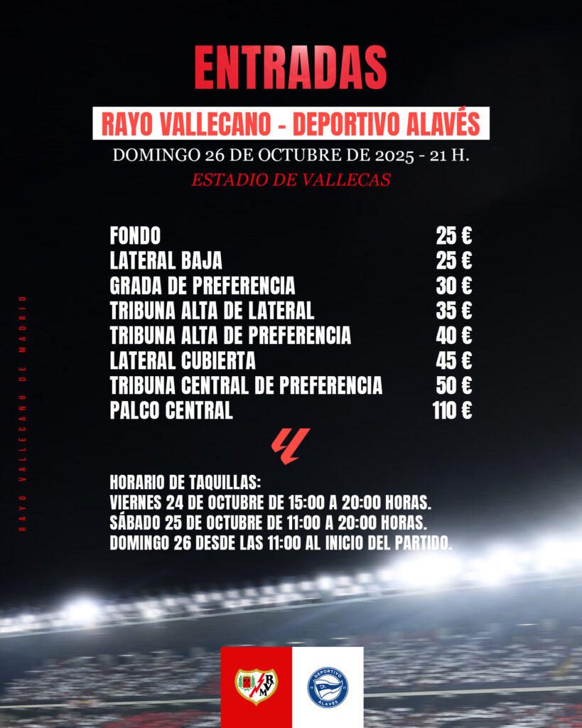 Cartel entradas Rayo Vallecano - Alavés
