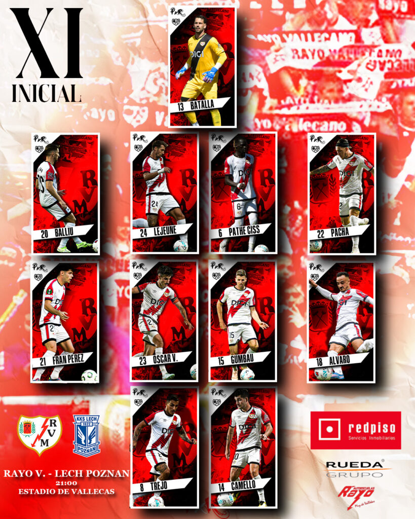11 titular Rayo Vallecano - Lech Poznan