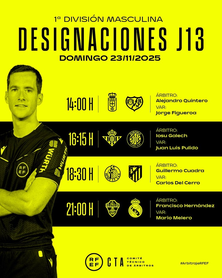 Árbitros del Oviedo - Rayo Vallecano (jornada 13) 3 Árbitros del Real Oviedo - Rayo Vallecano