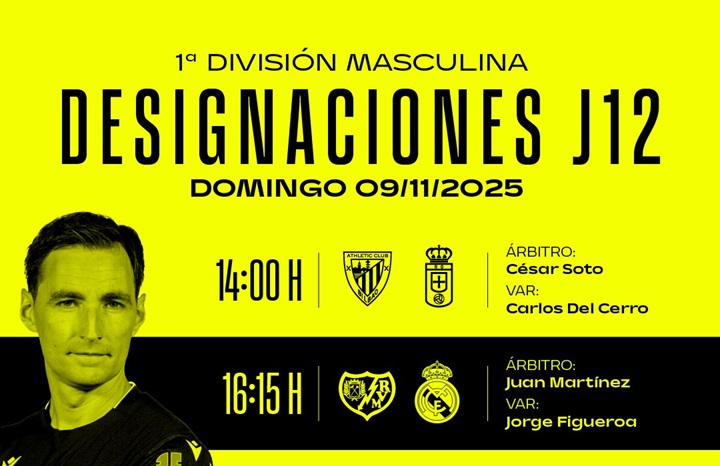 Árbitros del Rayo Vallecano – Real Madrid (jornada 12)