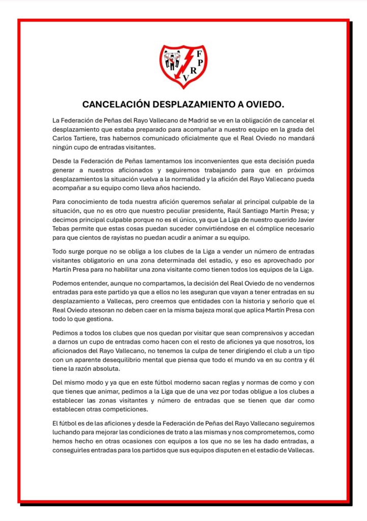 Cancelación de viaje a Oviedo.