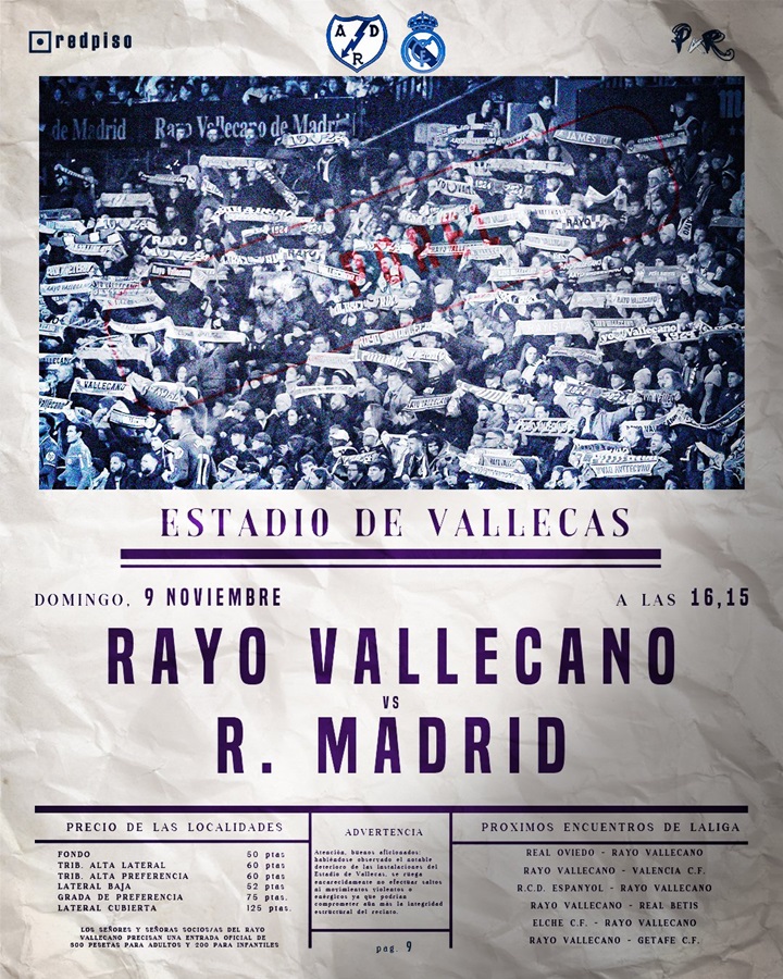 Cartel Rayo Vallecano - Real Madrid