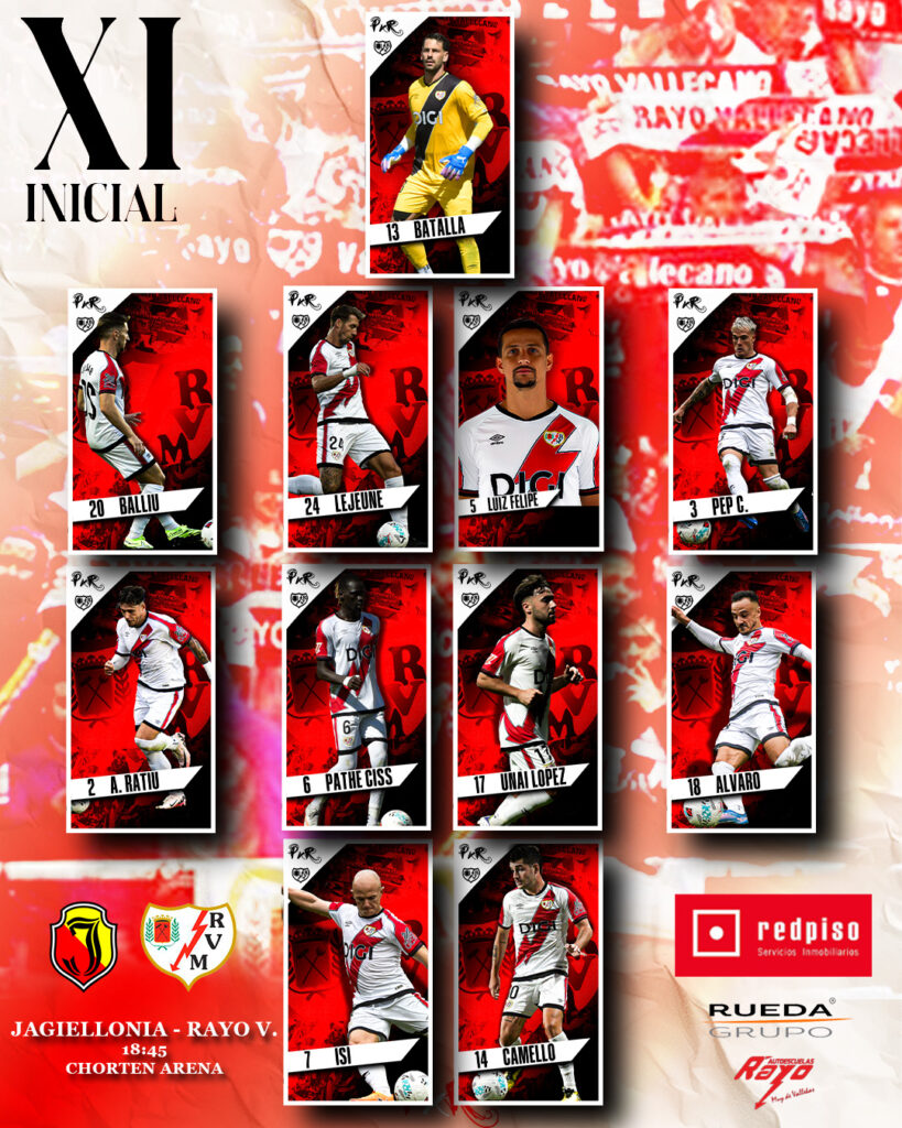 Alineación del Rayo Vallecano contra el Jagiellonia