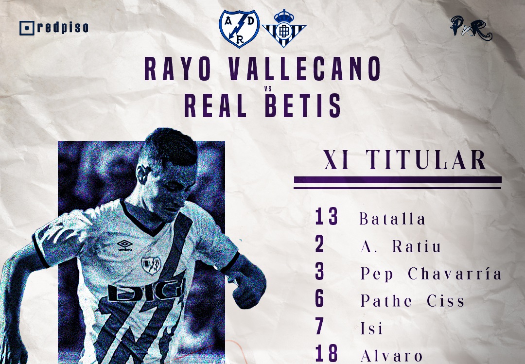 11 titular del Rayo Vallecano contra el Betis