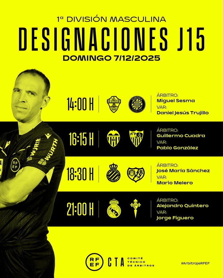 Cartel árbitros Espanyol - Rayo