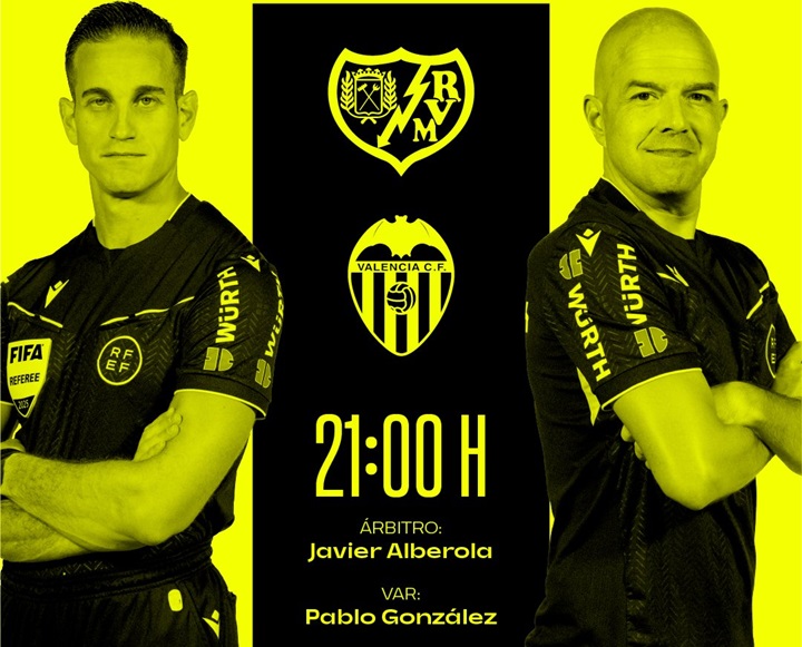 Árbitros del Rayo Vallecano – Valencia (jornada 14)