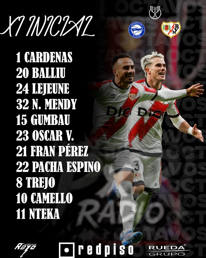 Alineación del Rayo Vallecano en Vitoria contra el Alavés 3 Cartel de alineación del Alavés - Rayo Vallecano (c) Pasión por el Rayo