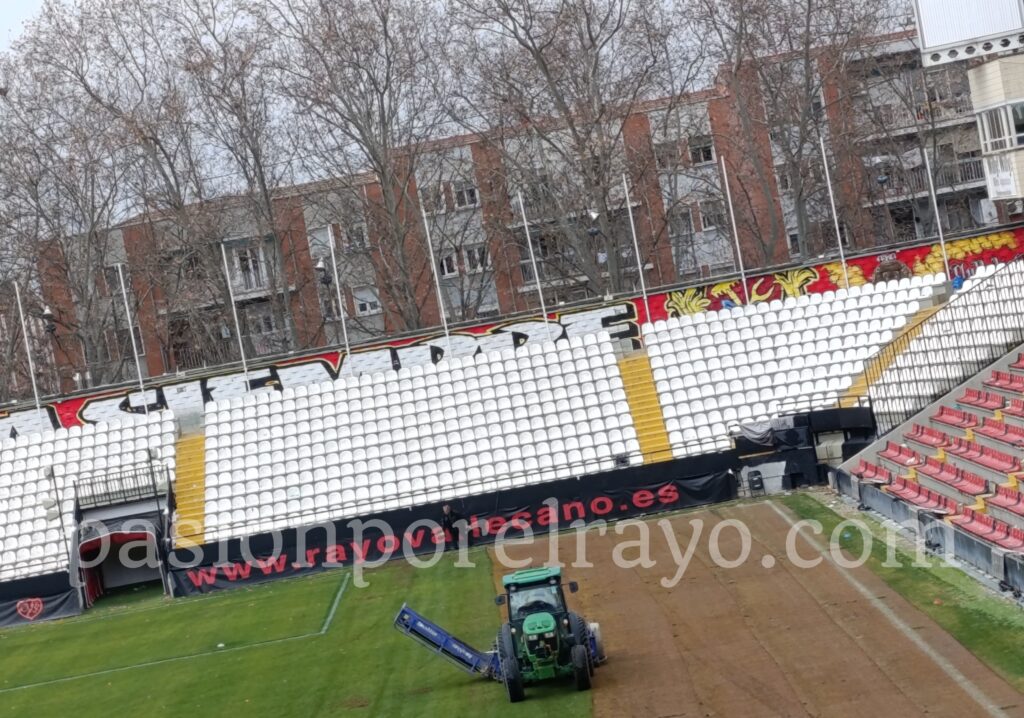 Césped del estadio de Vallecas