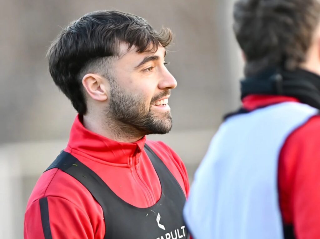 Unai Lopez, en un entrenamiento del Rayo Vallecano