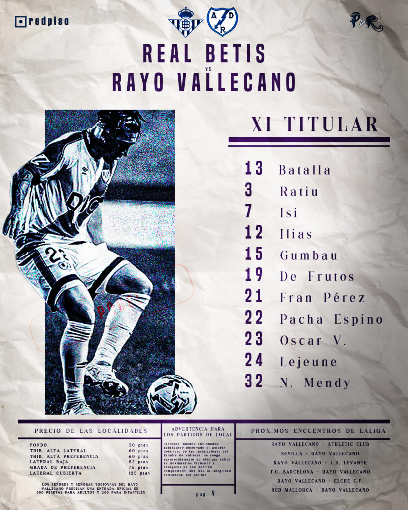 alineacion betis - rayo