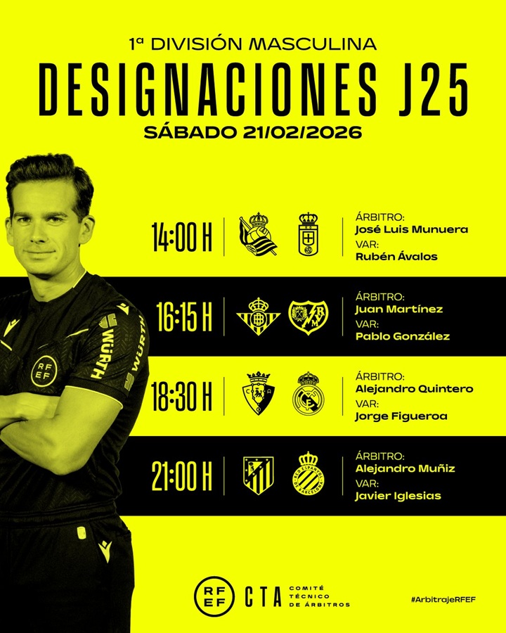 Cartel árbitros Betis - Rayo Vallecano (c) RFEF