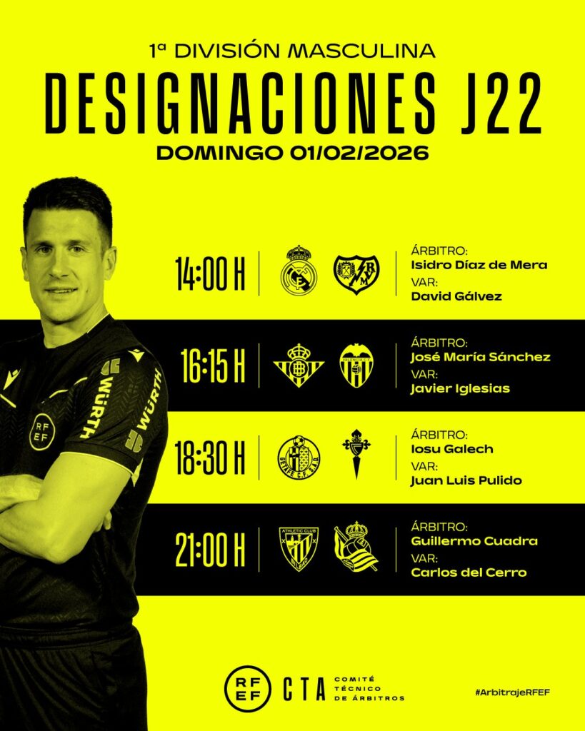 Cartel árbitros Real Madrid - Rayo Vallecano