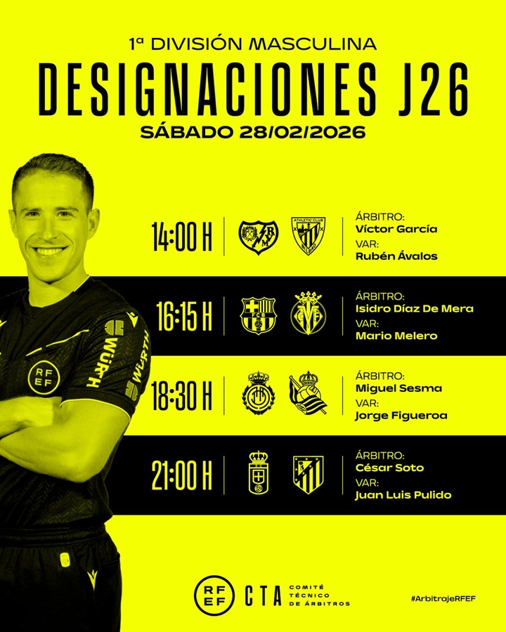 Cartel árbitros Rayo Vallecano - Athletic Club