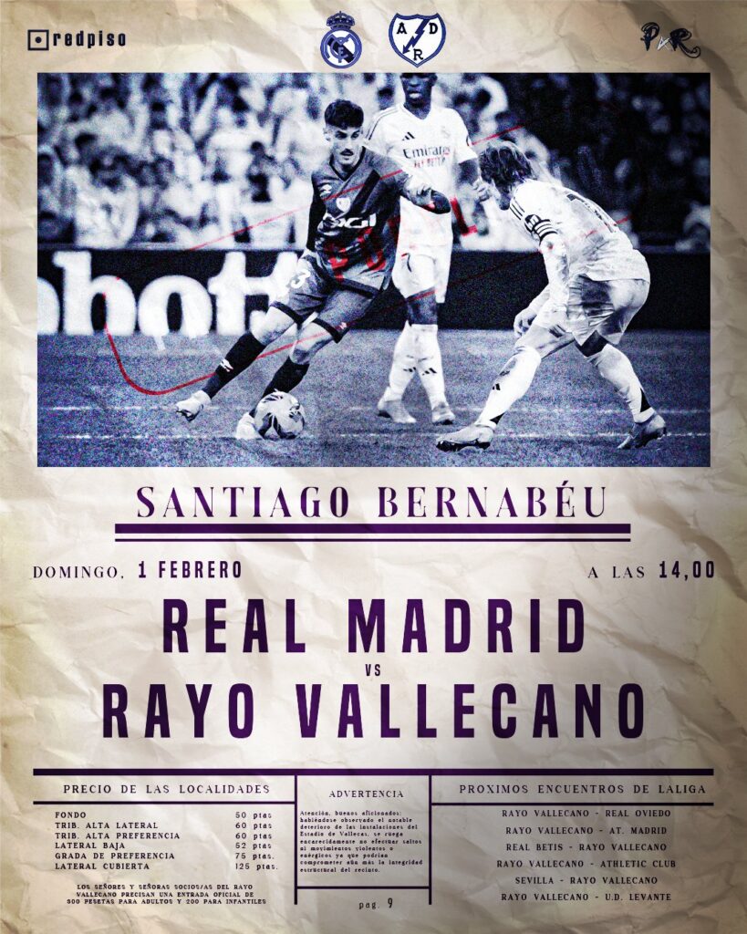 Cartel Real Madrid - Rayo Vallecano