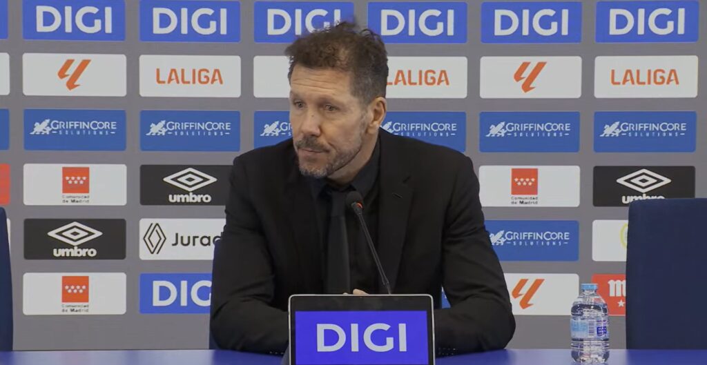 Simeone, tras el Rayo 3-0 Atlético, en sala de prensa