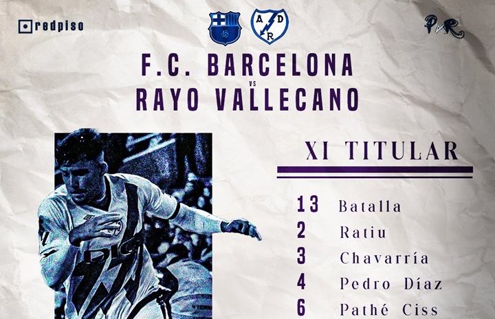 Alineación del Rayo Vallecano contra el Barcelona (c) Pasión por el Rayo