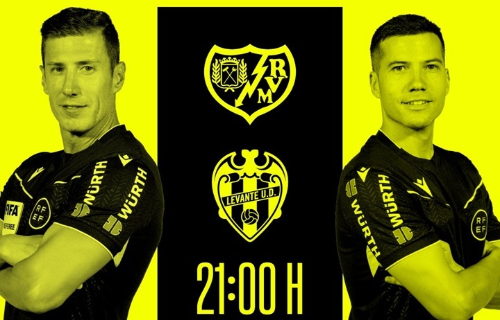 Cartel de árbitros del Rayo Vallecano - Levante (c) RFEF