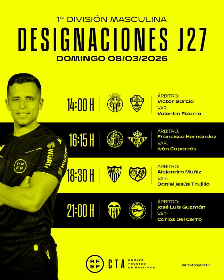 Cartel árbitros Sevilla - Rayo (c) RFEF