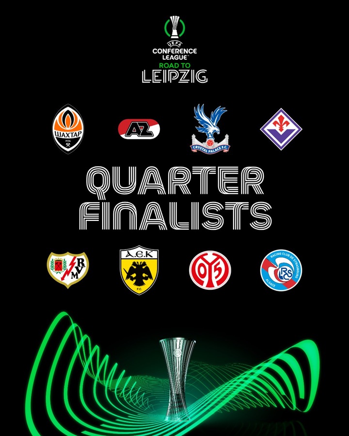 Todos los partidos de cuartos de final de Conference League 4 Cartel cuartos final Conference League (c) UEFA