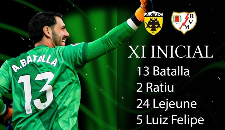 11 titular del Rayo Vallecano en Atenas contra el AEK (c) Pasión por el Rayo