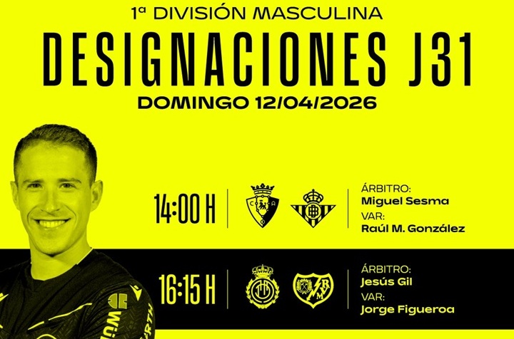 Árbitros del Mallorca – Rayo Vallecano (jornada 31)