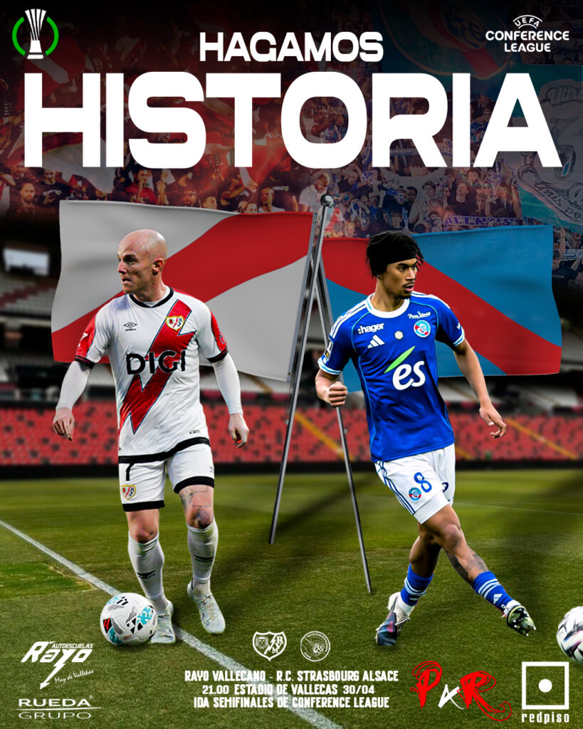 Cartel Rayo Vallecano - Estrasburgo (c) Pasión por el Rayo