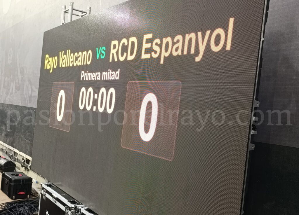 El nuevo marcador provisional del estadio de Vallecas para el final de Liga y Conference