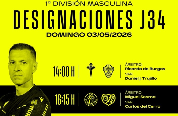 Cartel árbitros Getafe - Rayo Vallecano (c) RFEF