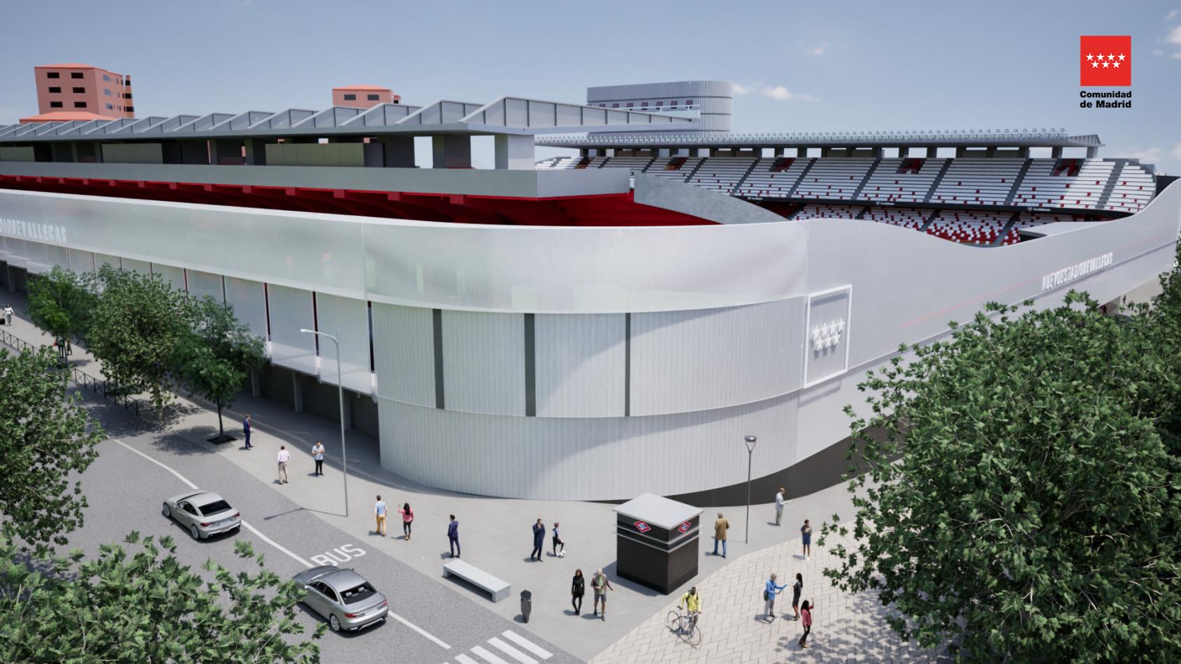 La promesa electoral del Nuevo Estadio de Vallecas 5 Render del Nuevo Estadio de Vallecas 2027