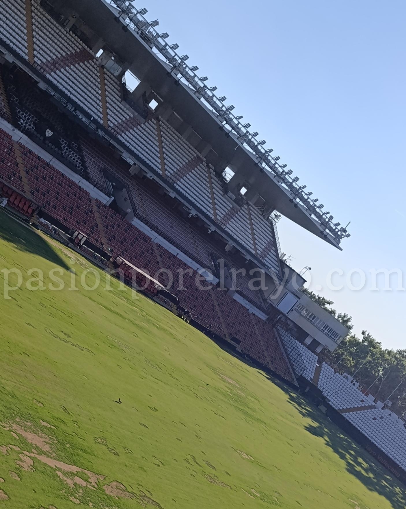 Césped estadio de Vallecas pretemporada 2026