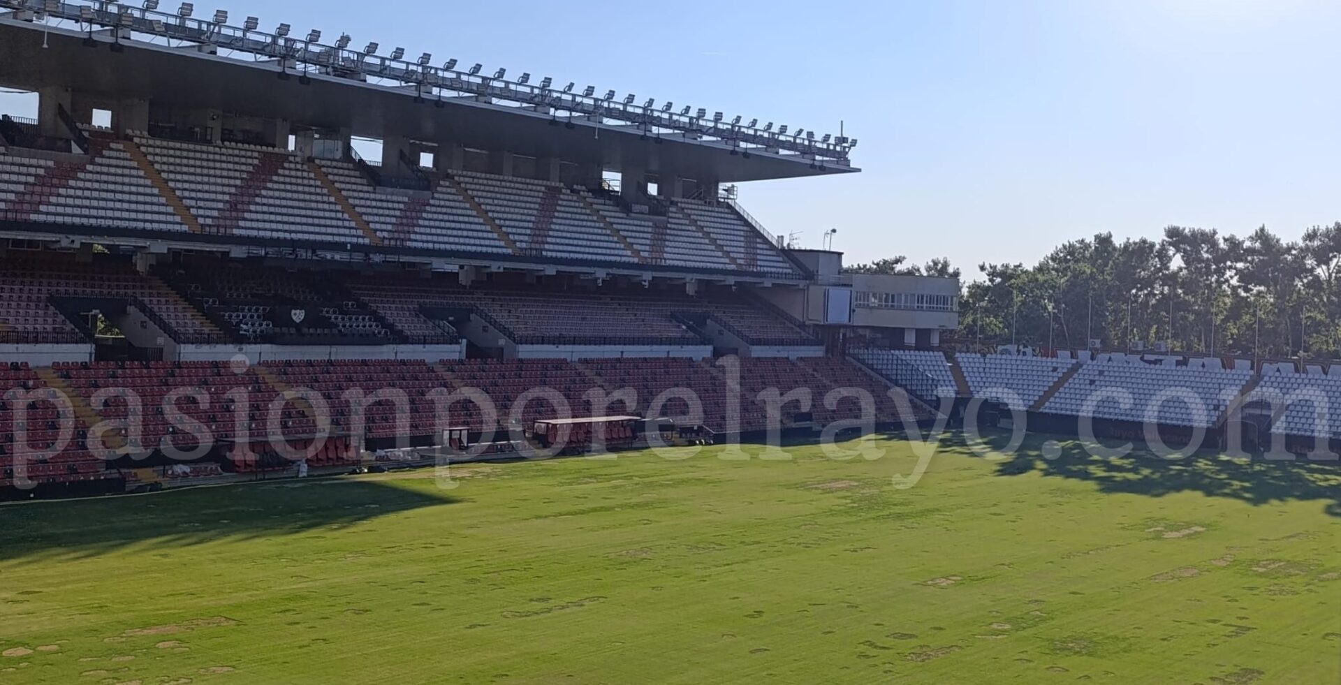 Césped estadio de Vallecas pretemporada 2026
