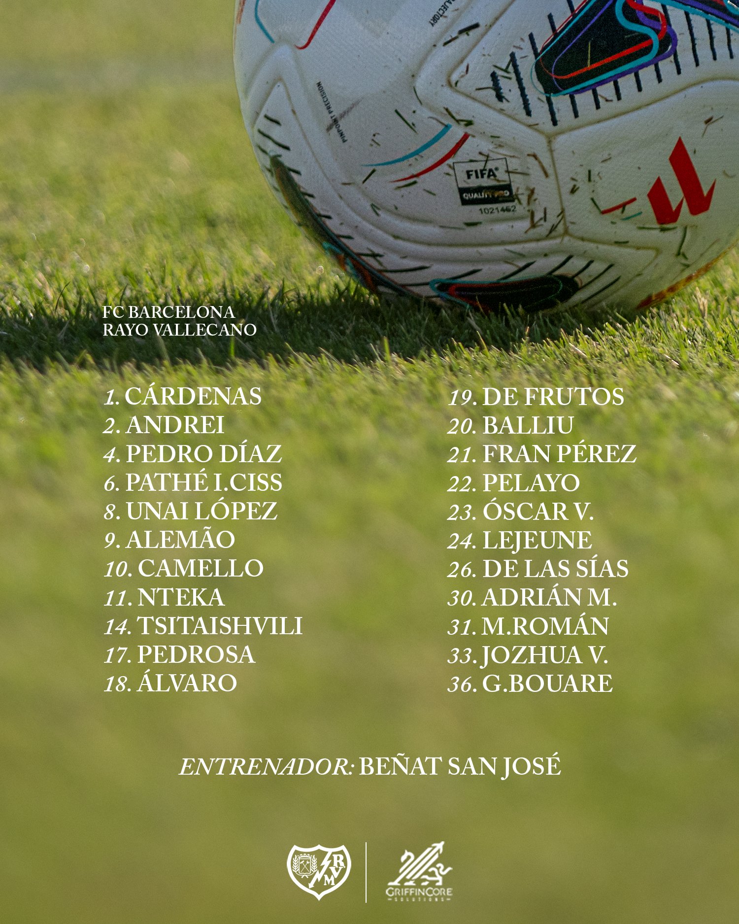Bouaré debutará en primera división como titular contra el Barcelona nada más fichar 2 Convocatoria Barcelona - Rayo Vallecano (c) Rayo Vallecano