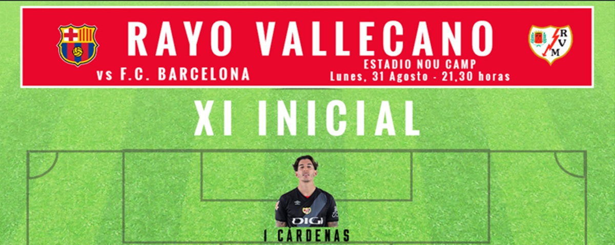 Once inicial del Rayo para medirse al Barcelona