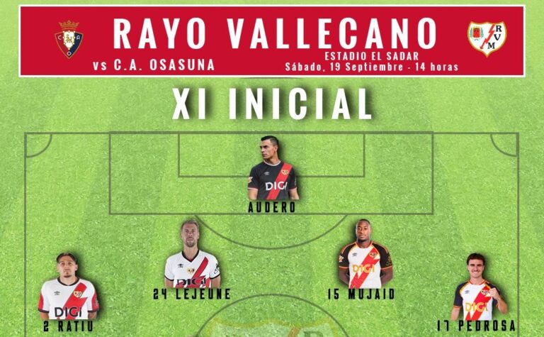 Alineación del Rayo Vallecano contra Osasuna (c) Pasión por el Rayo