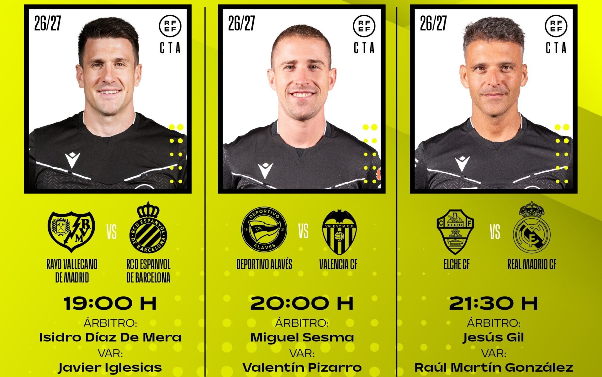 Cartel árbitros Rayo Vallecano - Espanyol (c) RFEF