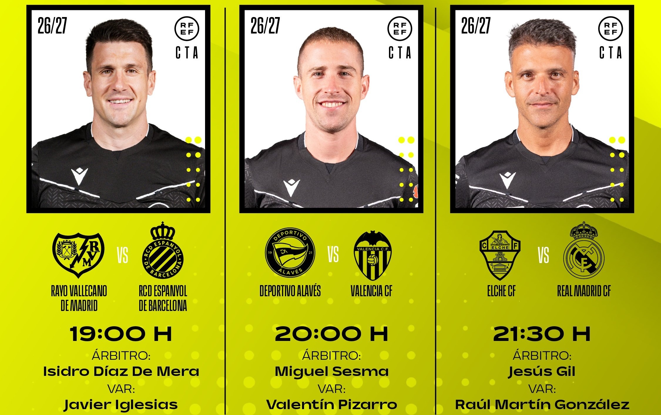 Árbitros del Rayo Vallecano – Espanyol (jornada 6)