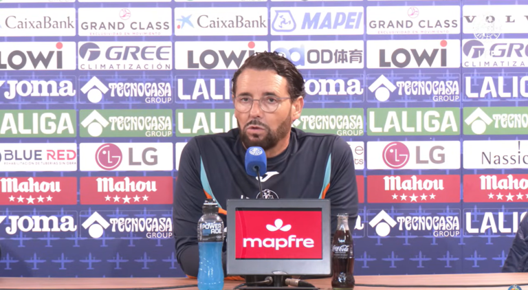 Bordalás, en rueda de prensa antes del Getafe - Rayo (c) Getafe Youtube