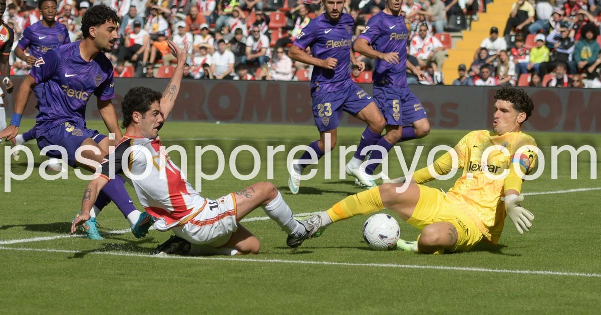 Rayo Vallecano 0-3 Elche: Los 11 metros penalizan a los franjirrojos