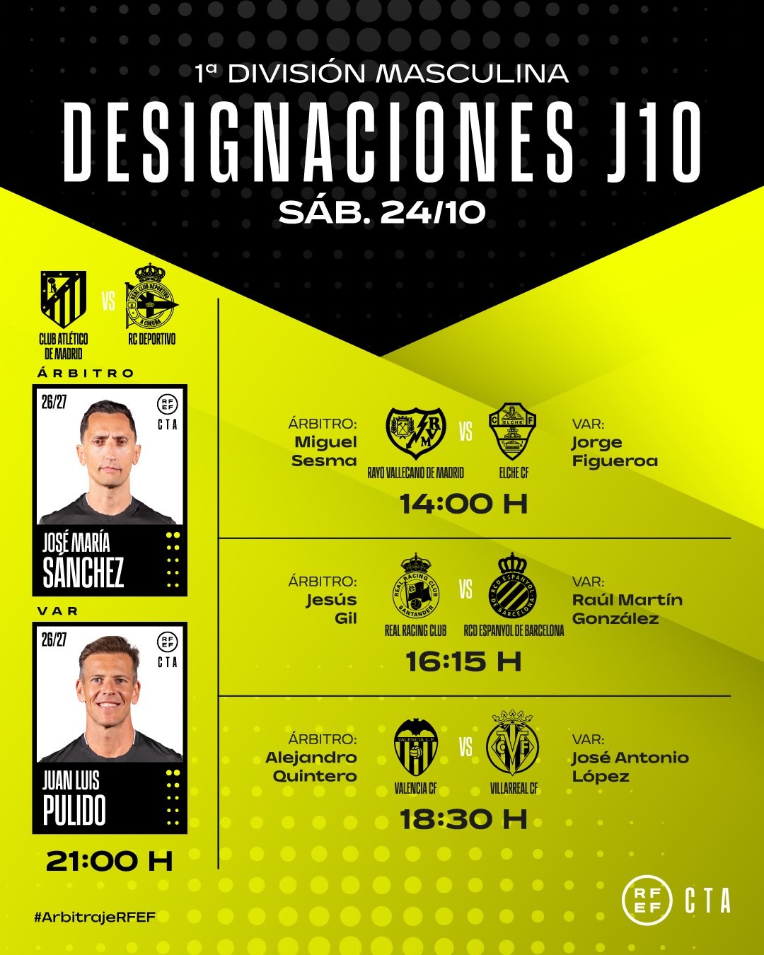 Cartel de los árbitros del Rayo Vallecano - Elche (c) RFEF