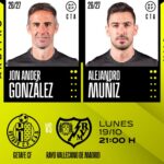 Cartel de árbitros del Getafe - Rayo Vallecano (c) RFEF