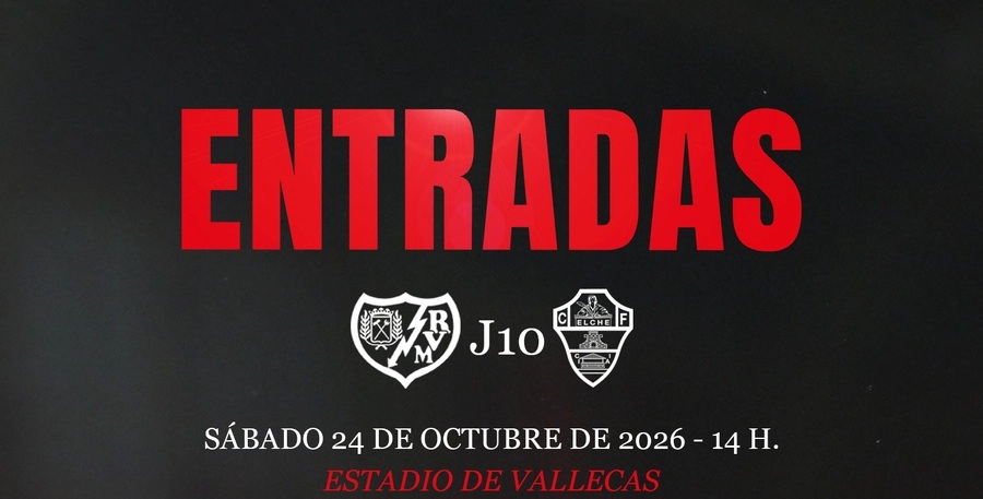 Entradas Rayo Vallecano – Elche (jornada 10)
