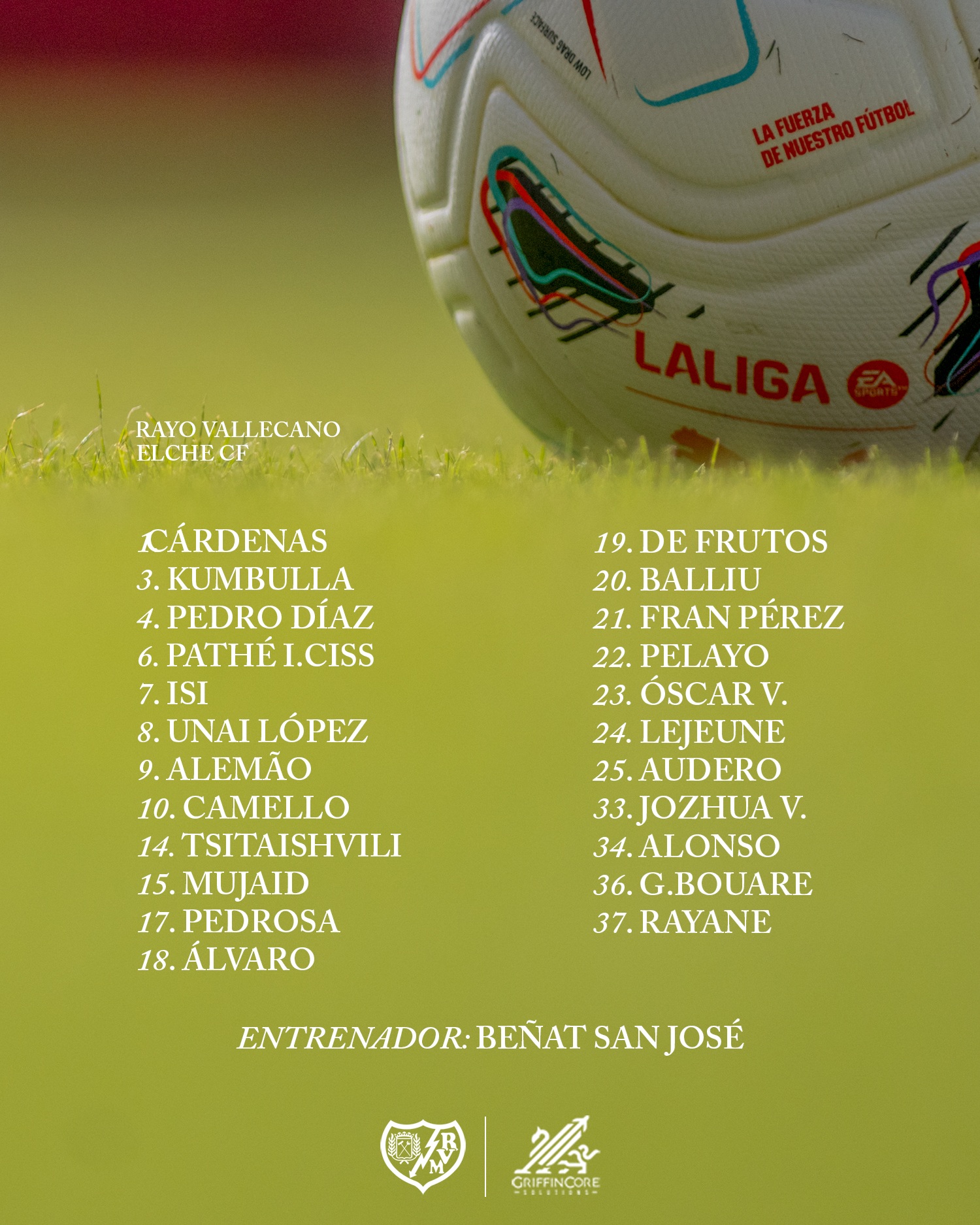 Convocatoria Rayo - Elche (c) Rayo Vallecano