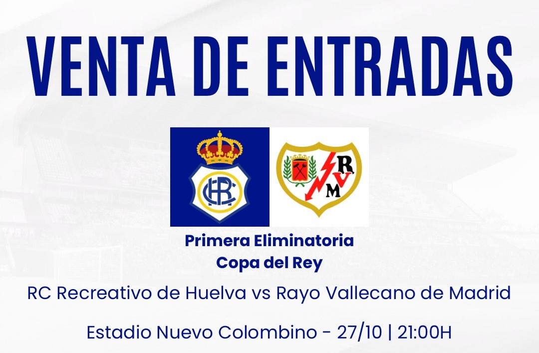 Entradas para el Recreativo de Huelva – Rayo Vallecano (Copa del Rey): Un solo día de venta a 20€